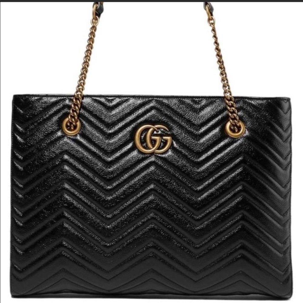 Brand New Gucci GG Marmont Medium Leather Tote